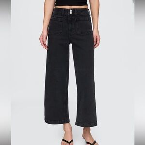 ✨ NEW ✨GAP Black High Rise Stride Wide-Leg Ankle
Jeans